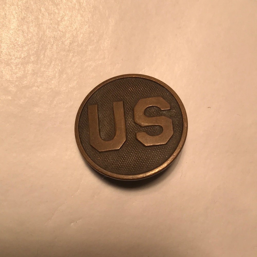 WWI US Army M1909 M1917 Tunic Jacket "US" Collar Disc